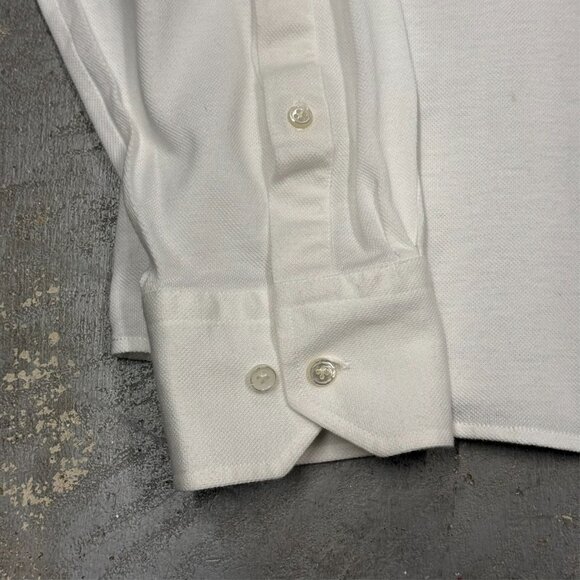 Peter Millar Collection Oxford Knit Button Down Shirt Long Sleeve White XL - Picture 4 of 7